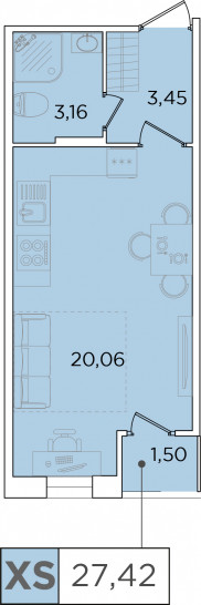 Студия 27.42 м²